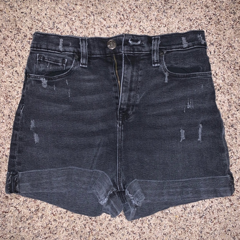 BDG High Rise Mom Short Black Denim